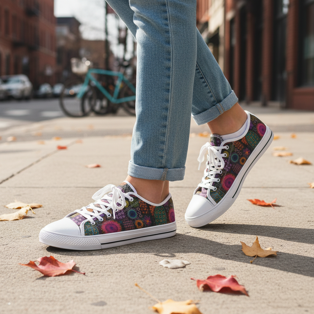 Boho canvas shoes street style