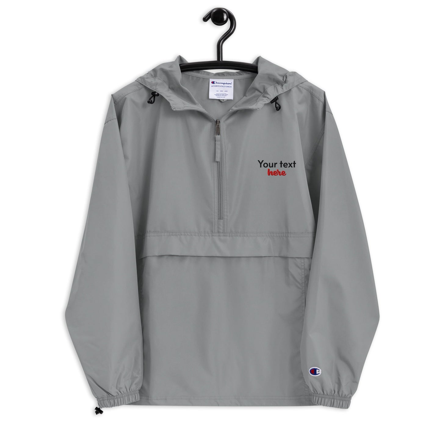 Embroidered Champion Packable Jacket find your way to say it