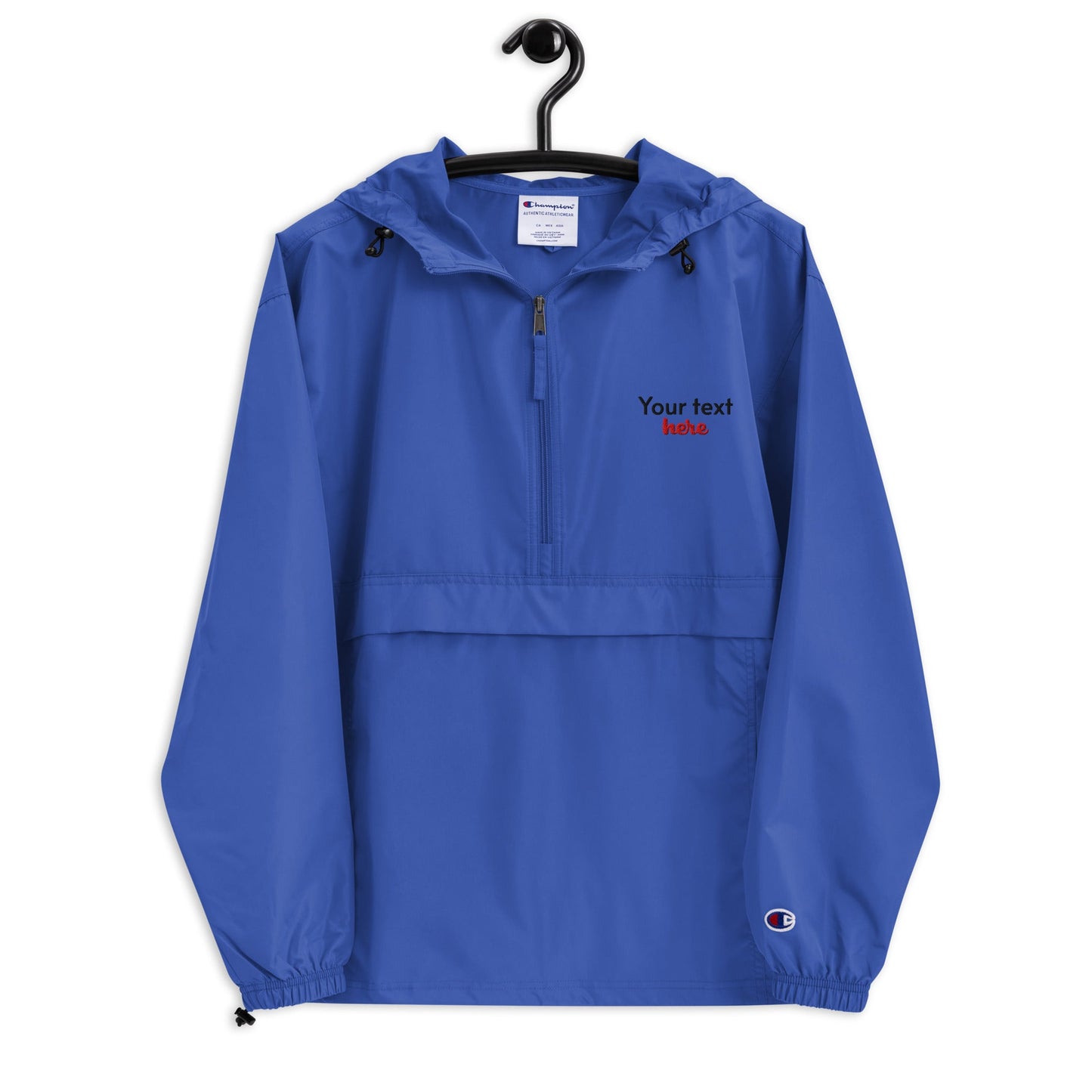 Embroidered Champion Packable Jacket find your way to say it