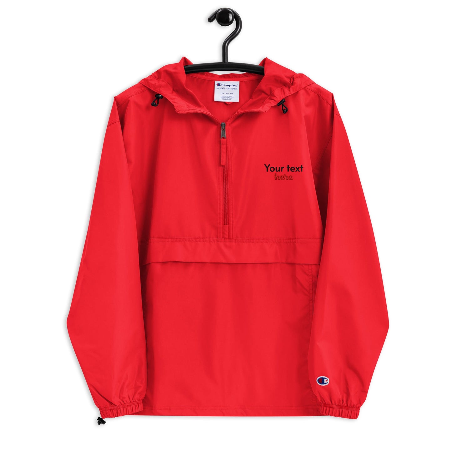 Embroidered Champion Packable Jacket find your way to say it