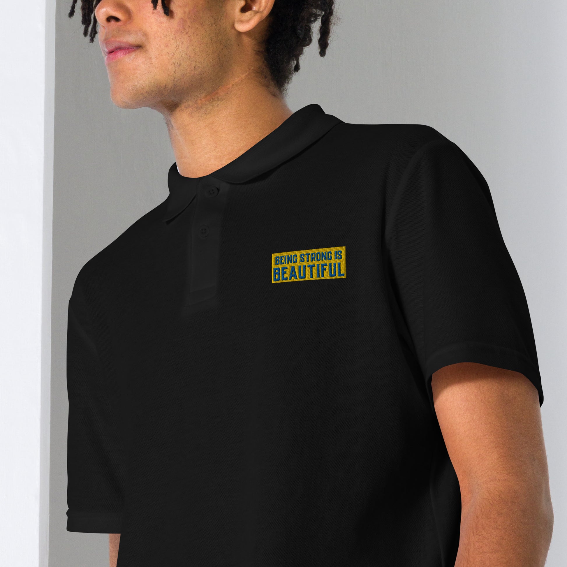 Unisex pique polo shirt find your way to say it