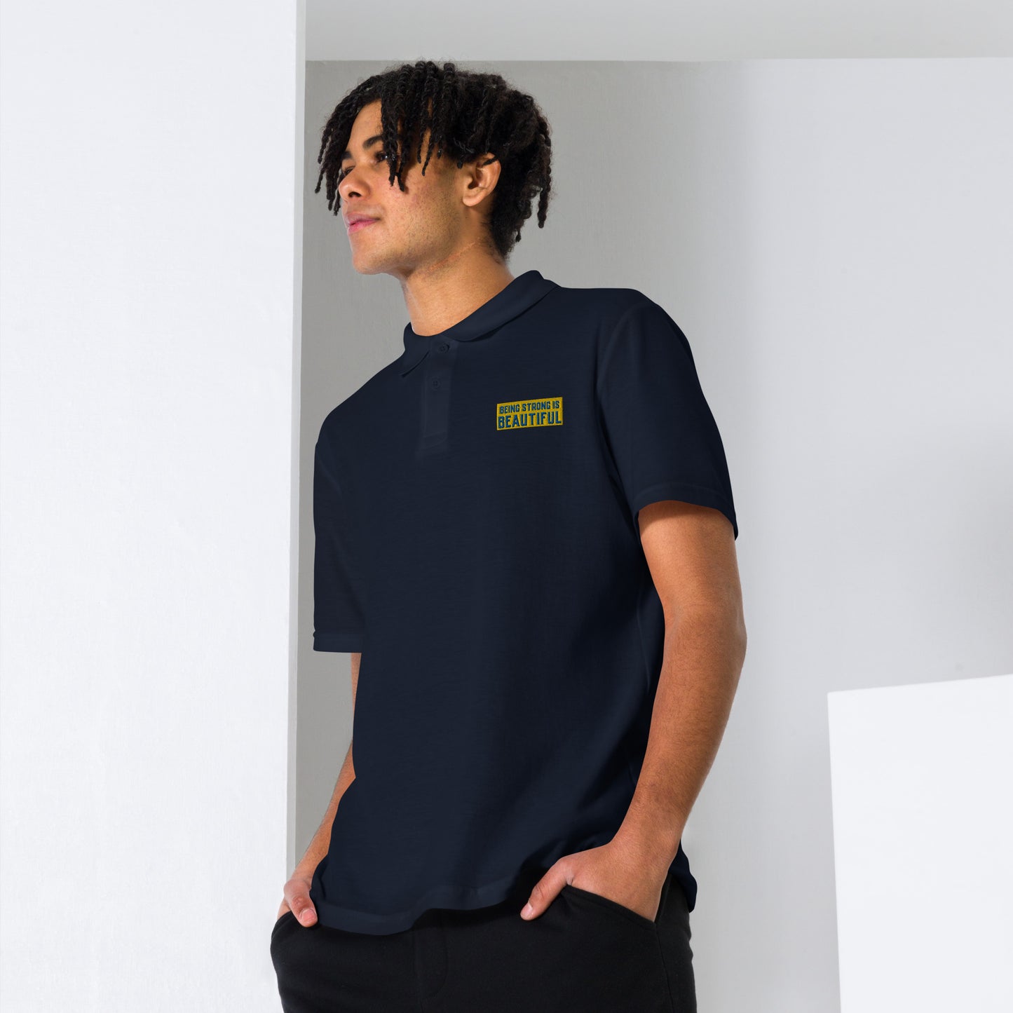 Unisex pique polo shirt find your way to say it