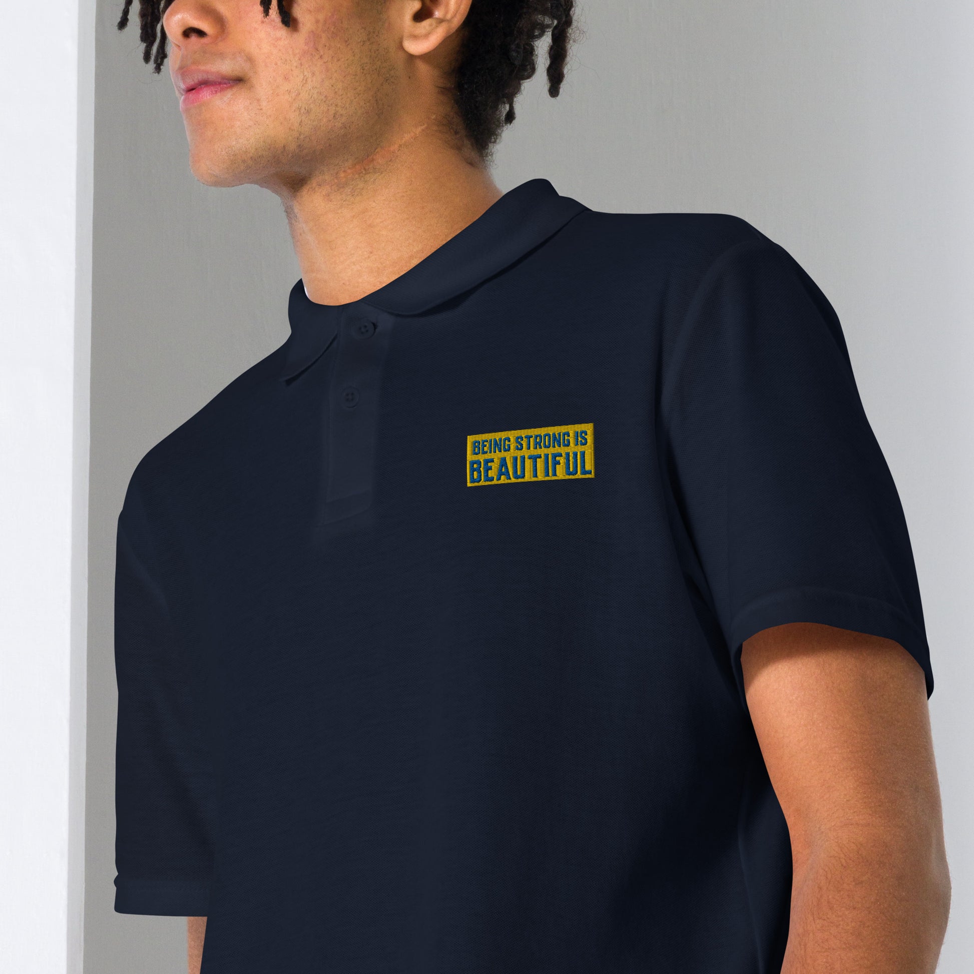 Unisex pique polo shirt find your way to say it