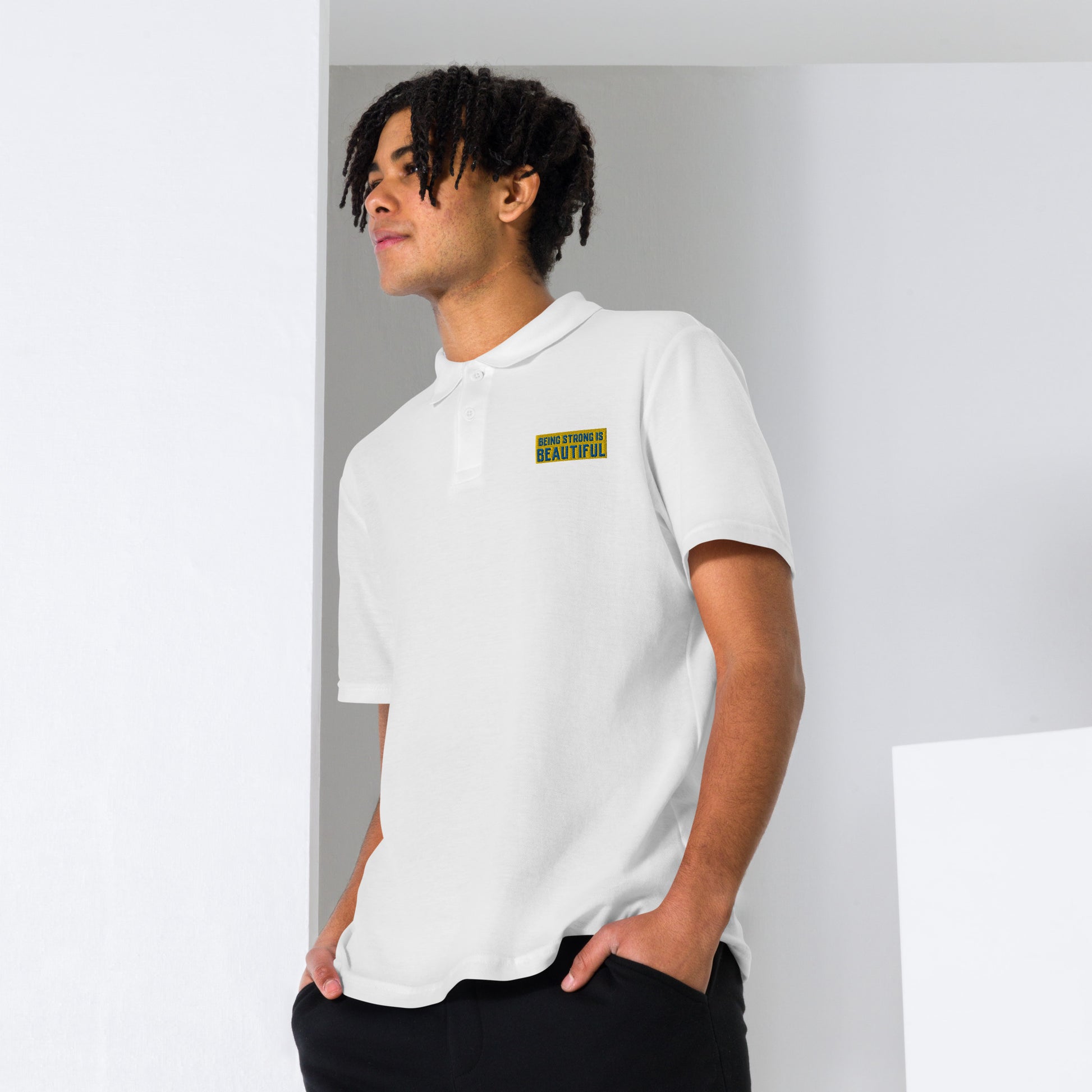 Unisex pique polo shirt find your way to say it