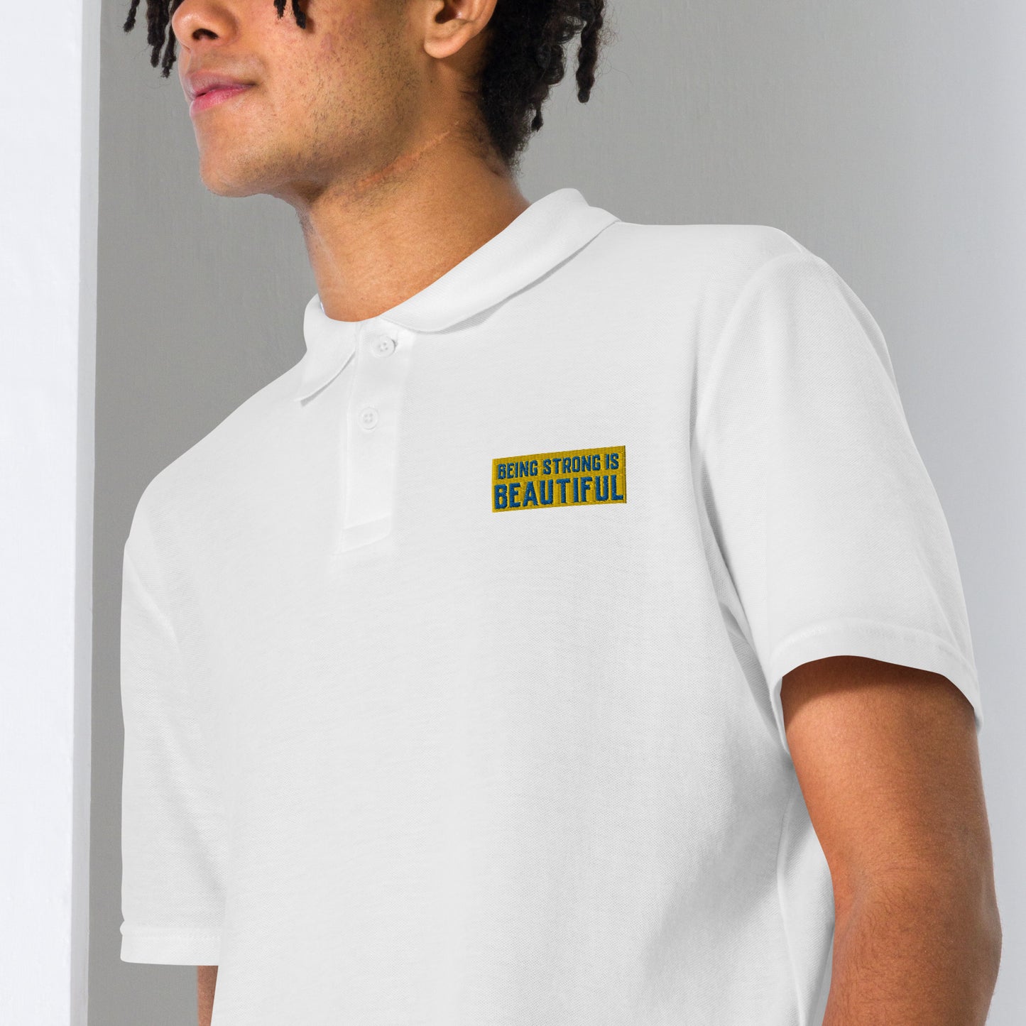 Unisex pique polo shirt find your way to say it