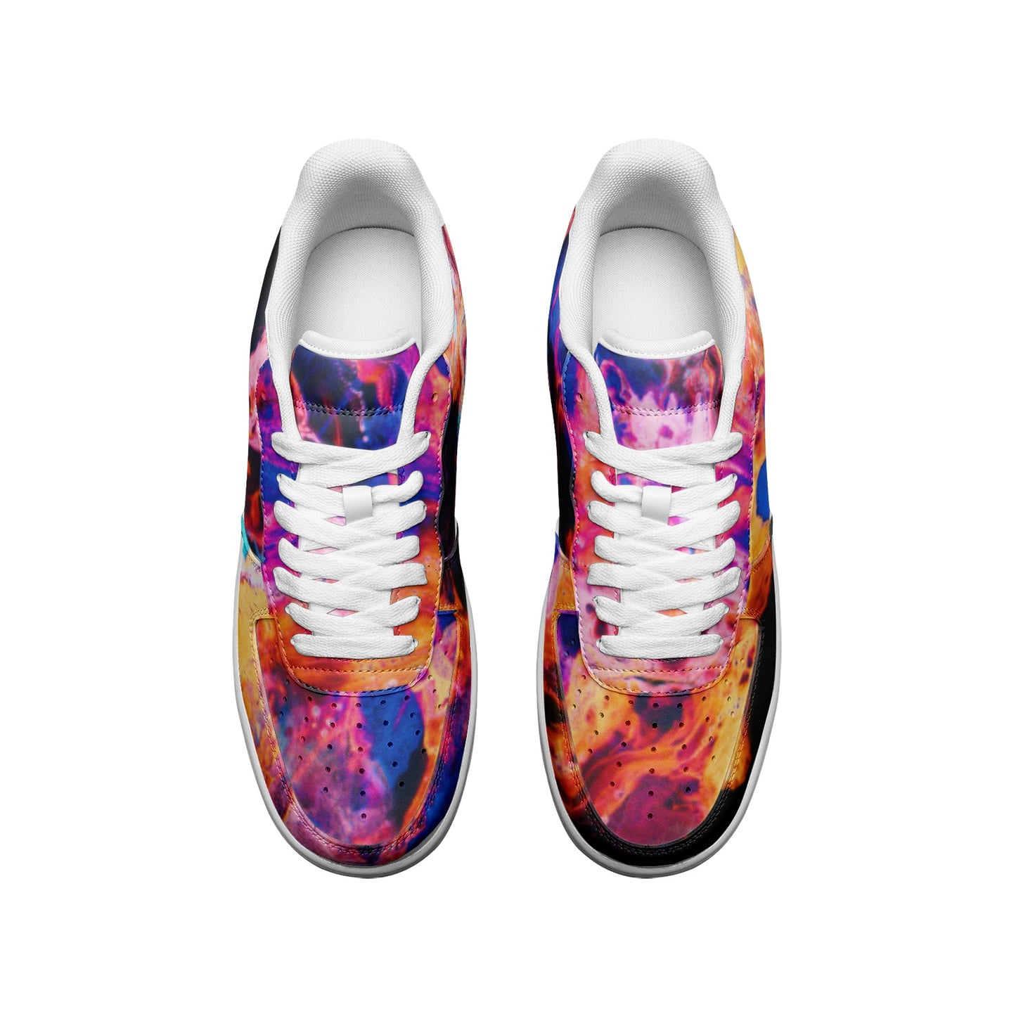 Unisex Low Top Leather Sneakers Printy6 \Pascale D