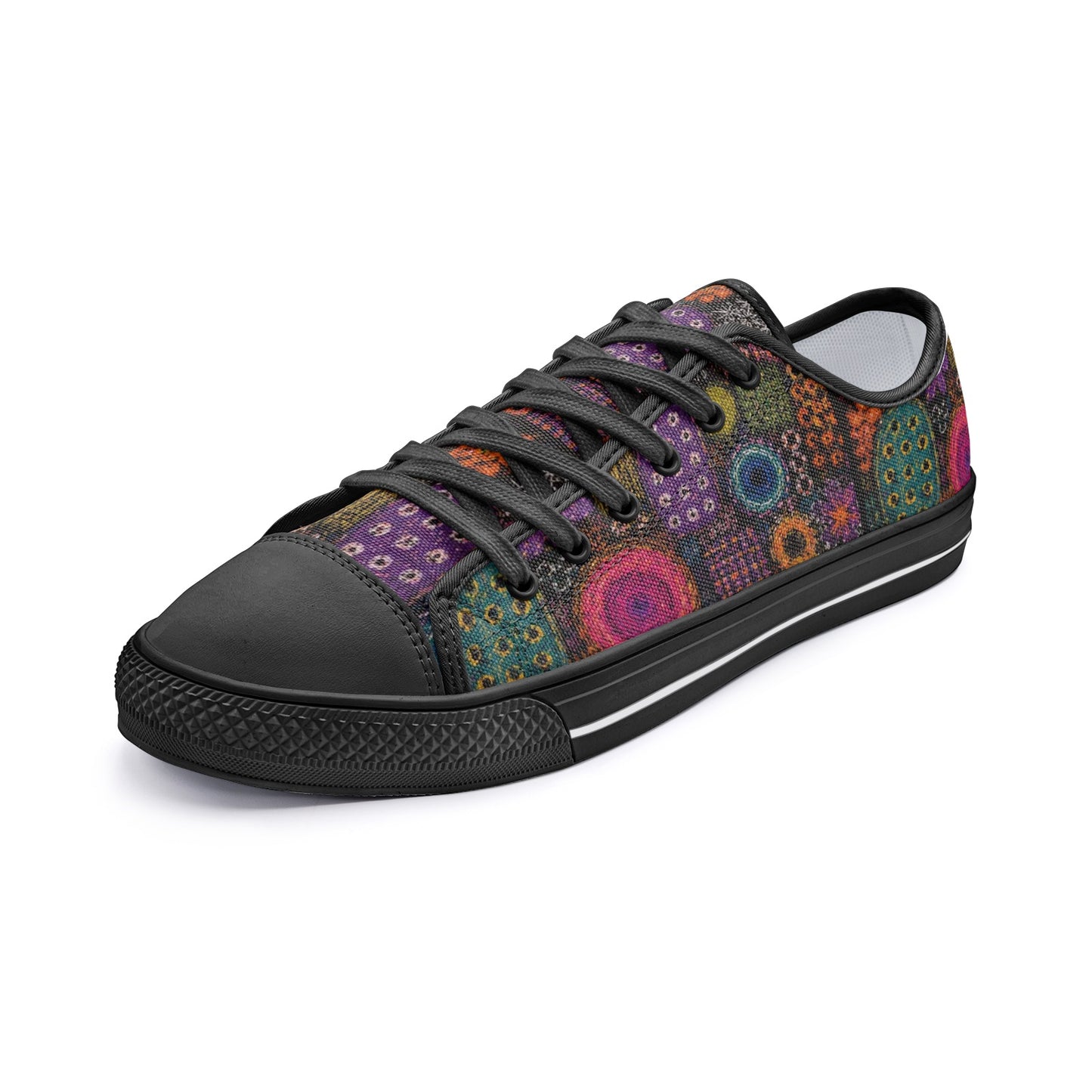 Boho Retro Art Low Top Canvas Shoes – Unisex