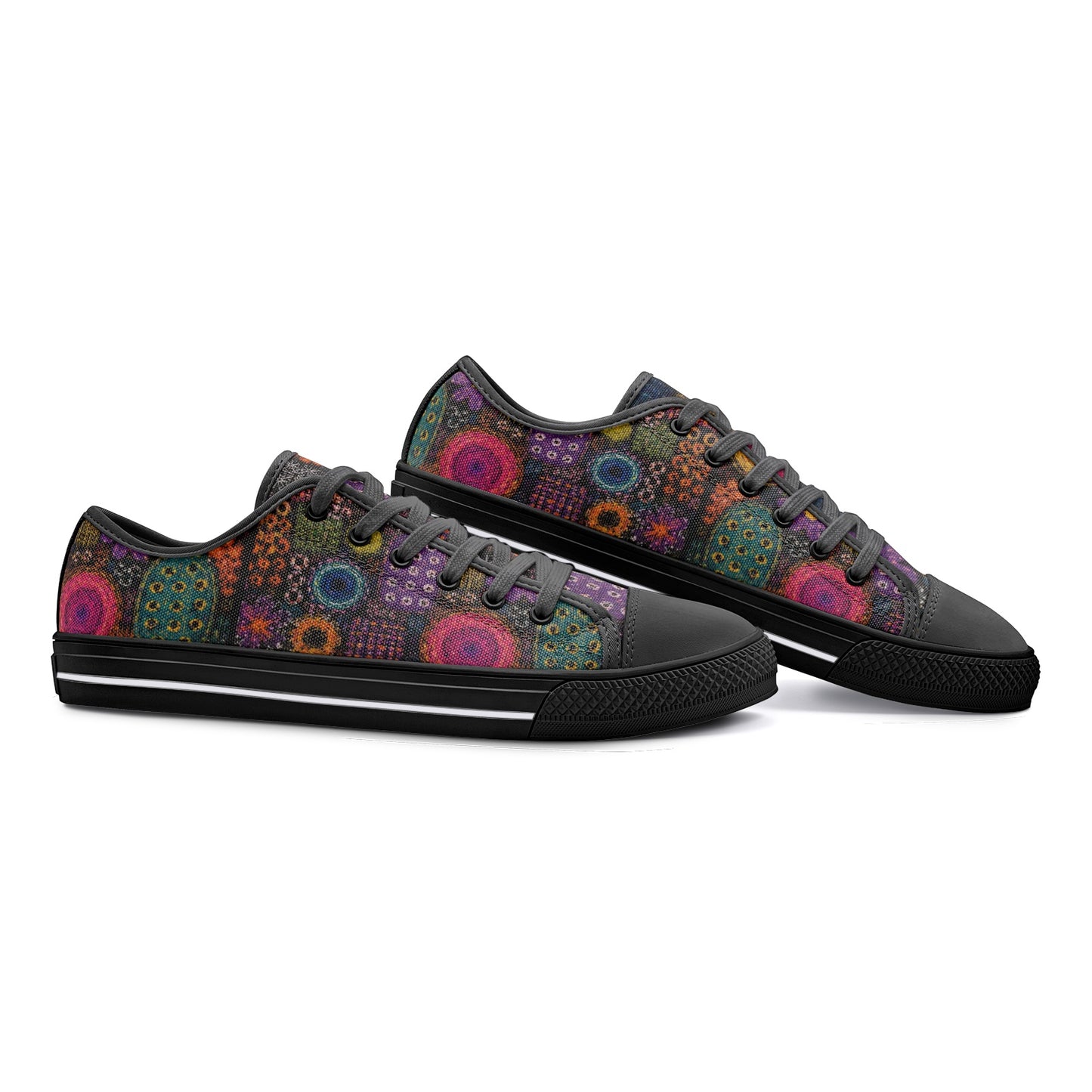 Boho Retro Art Low Top Canvas Shoes – Unisex