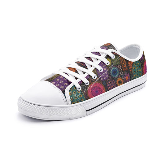 Boho Retro Art Low Top Canvas Shoes – Unisex