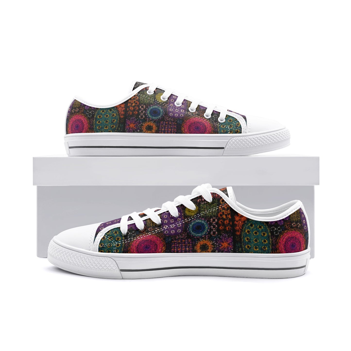 Boho Retro Art Low Top Canvas Shoes – Unisex