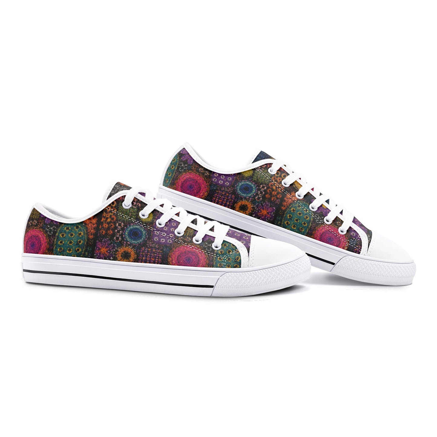 Boho Retro Art Low Top Canvas Shoes – Unisex