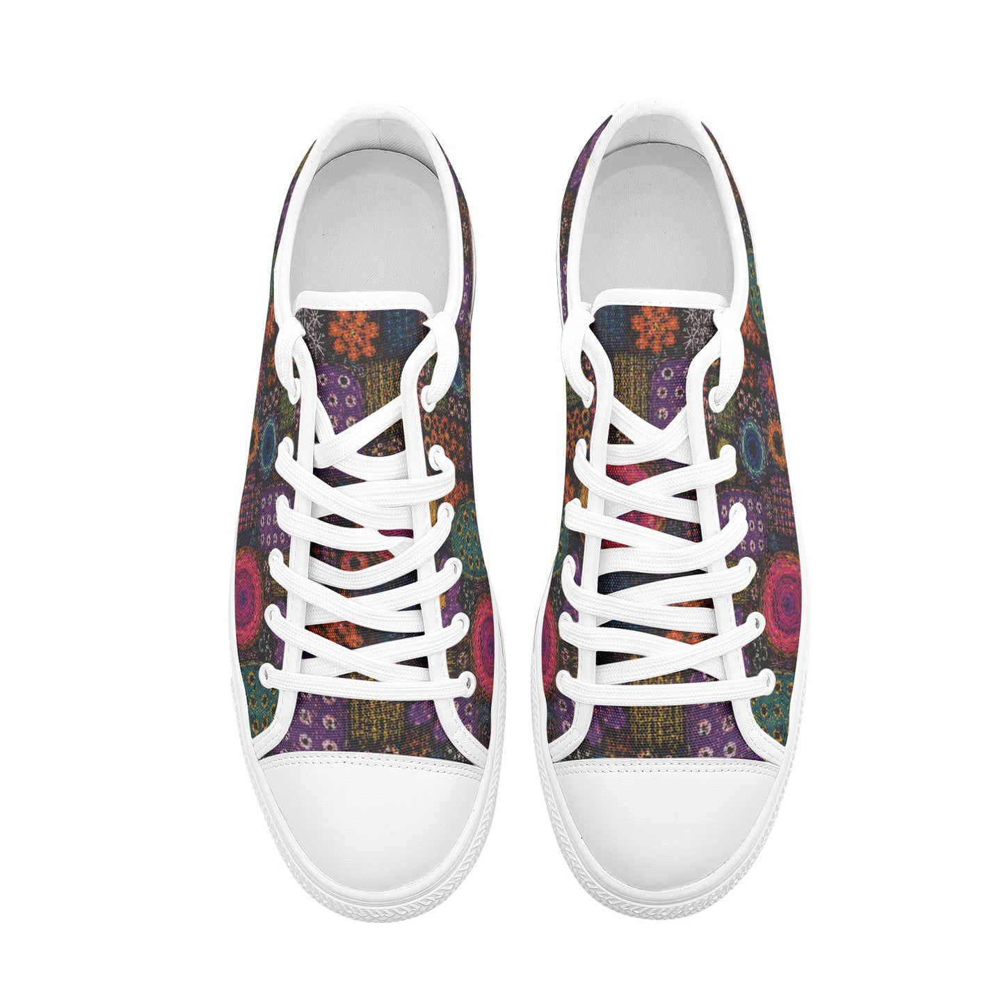 Boho Retro Art Low Top Canvas Shoes – Unisex