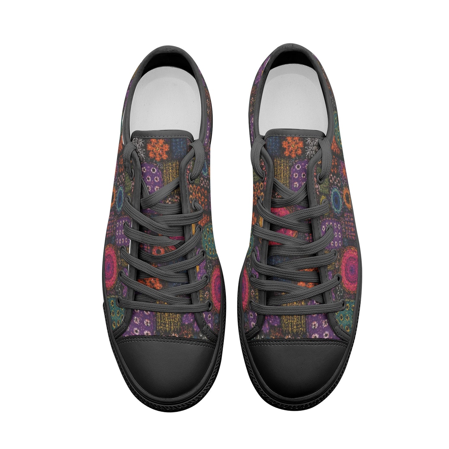 Boho Retro Art Low Top Canvas Shoes – Unisex