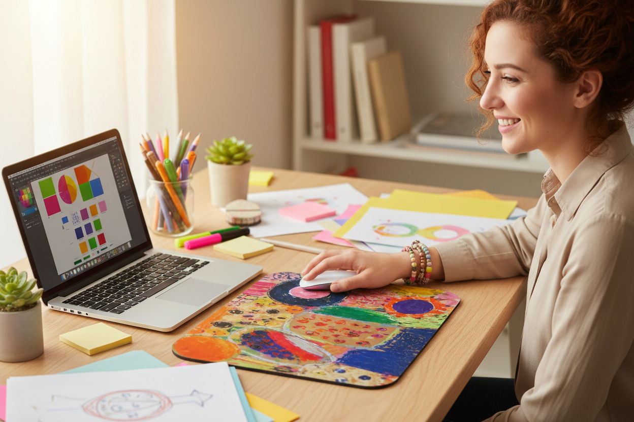Crayon Art Mouse Pad Lifestyle