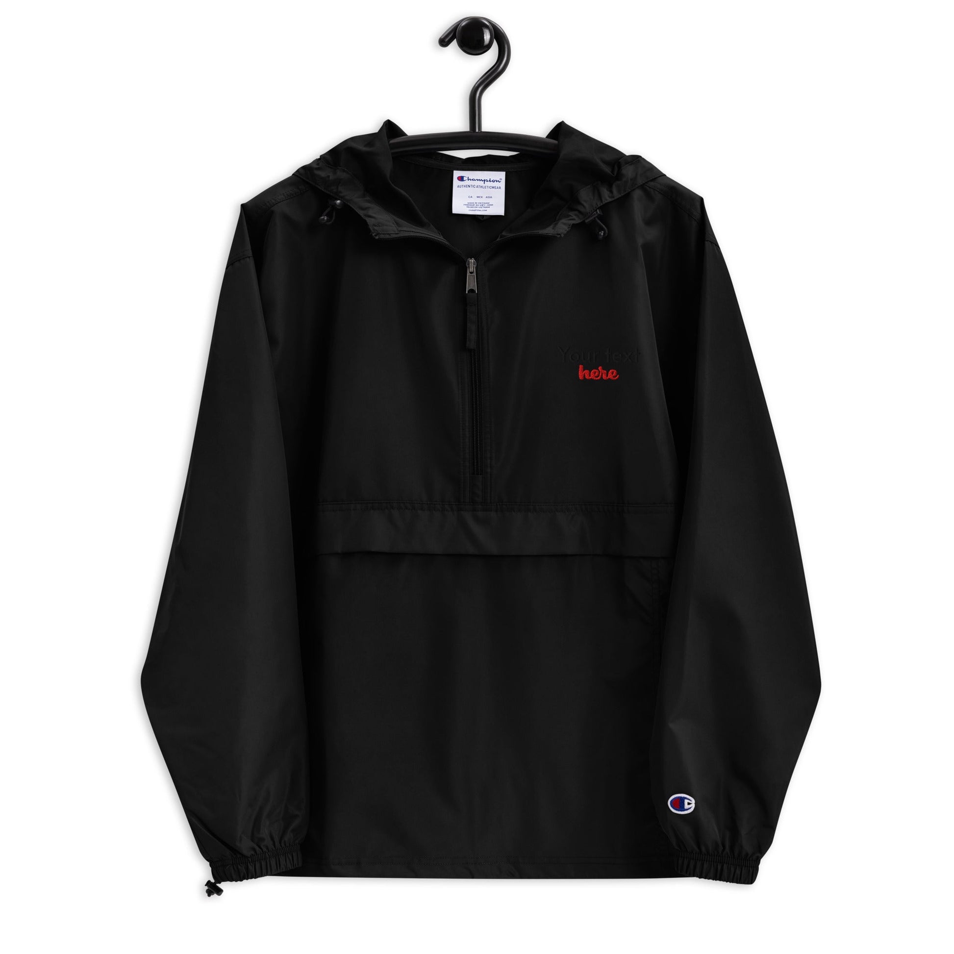 Embroidered Champion Packable Jacket find your way to say it