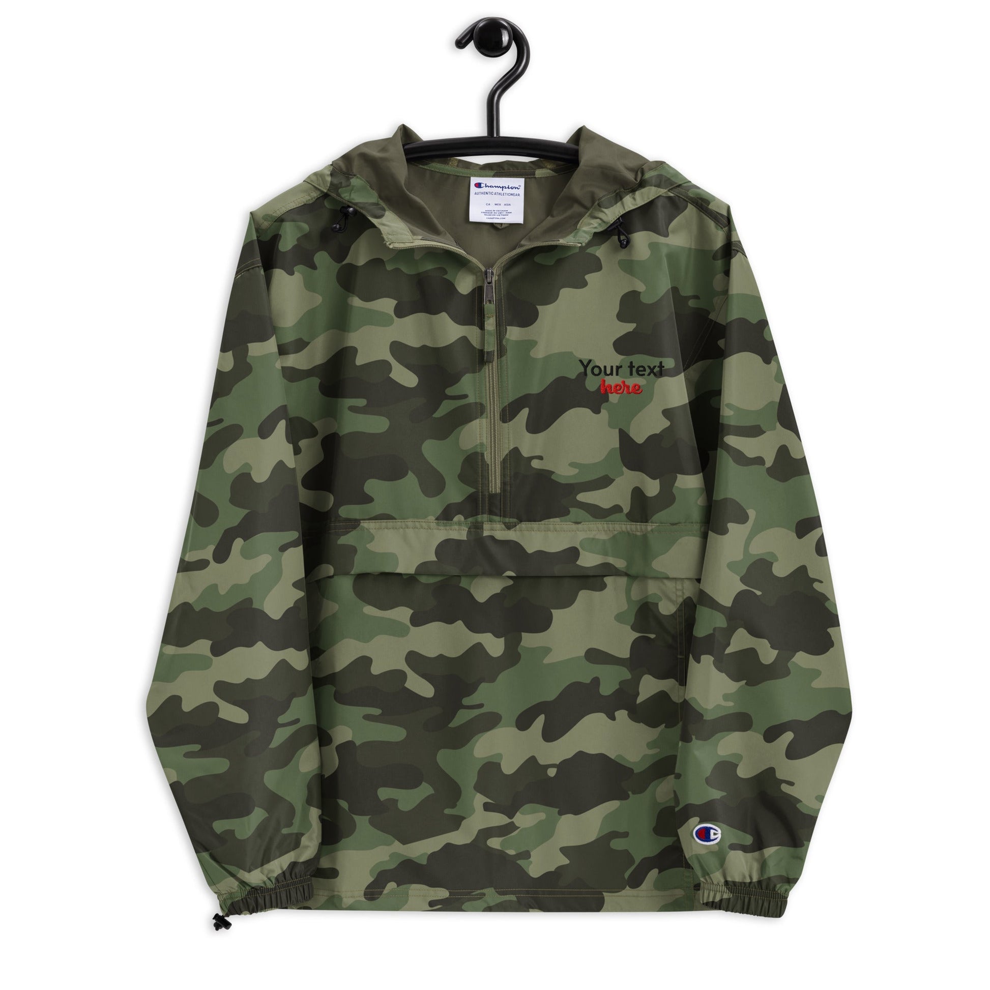 Embroidered Champion Packable Jacket find your way to say it