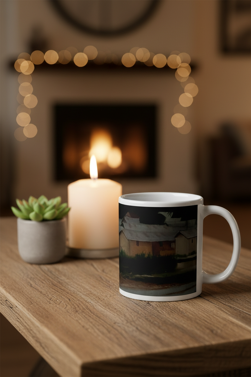 White Glossy Mug Lifestyle