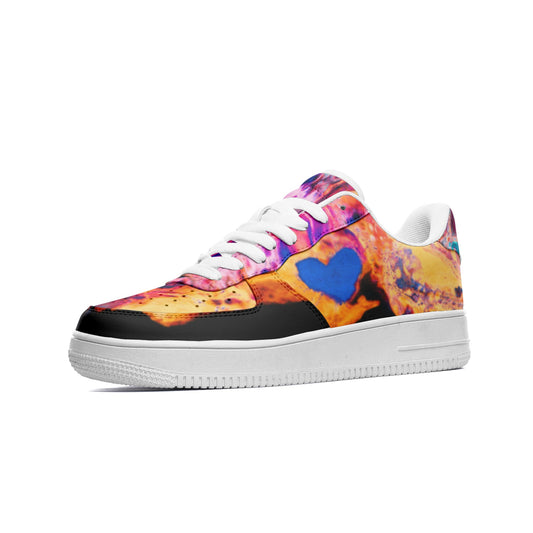 Unisex Low Top Leather Sneakers Printy6 \Pascale D