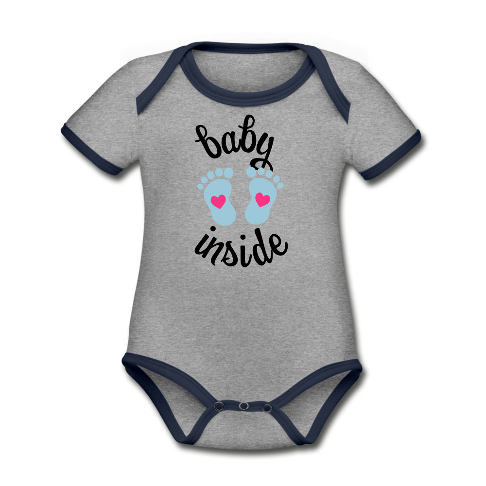 Organic Contrast Short Sleeve Baby Bodysuit SPOD