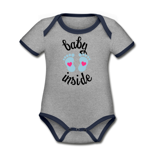 Organic Contrast Short Sleeve Baby Bodysuit SPOD