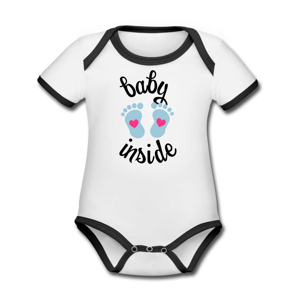 Organic Contrast Short Sleeve Baby Bodysuit SPOD